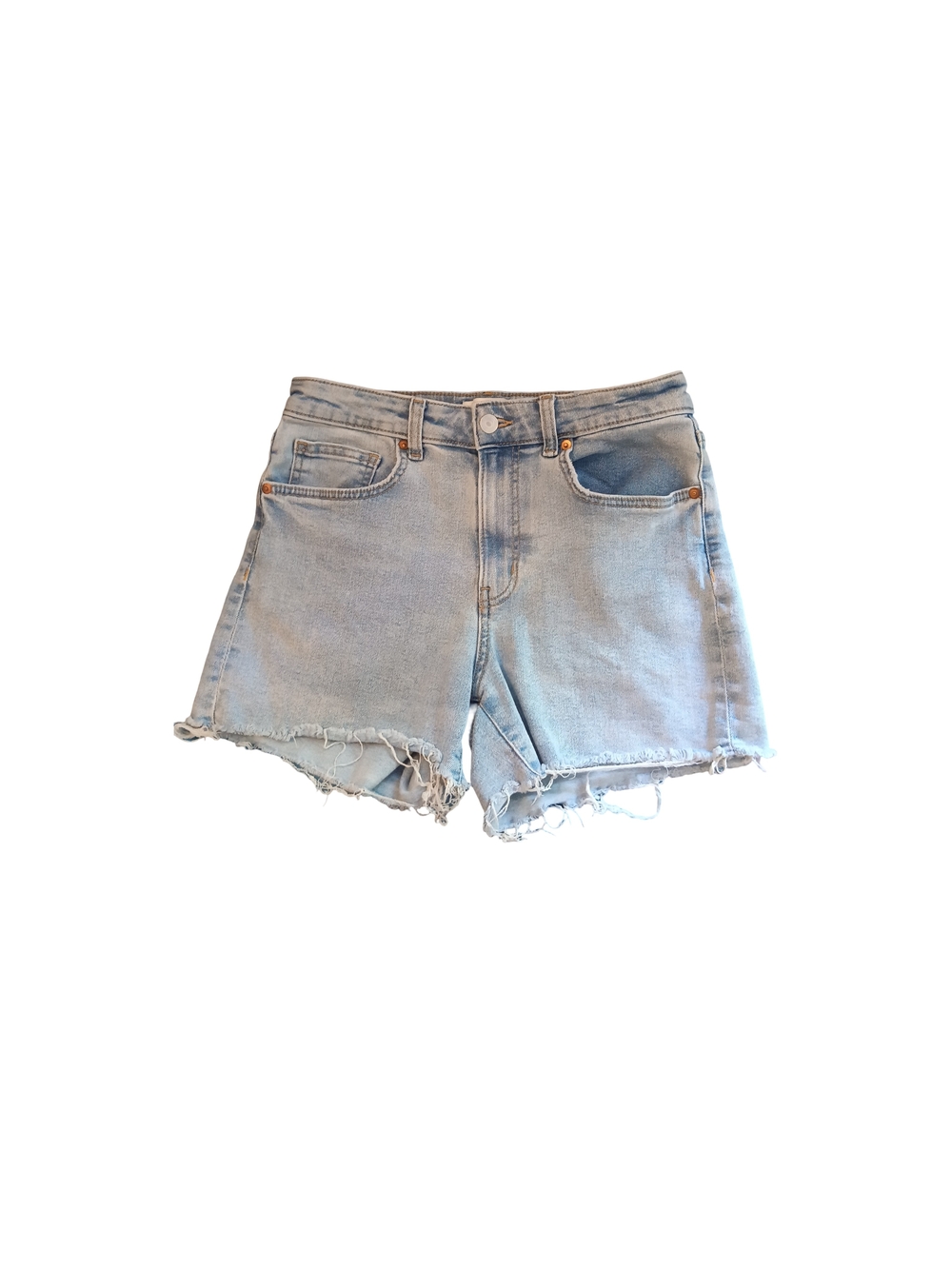 H&M Light Blue Distressed Denim Cutoff Shorts